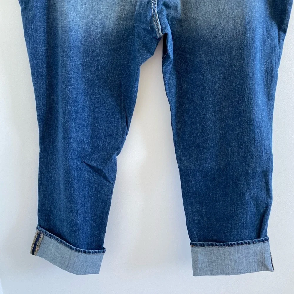 Old Navy Blue Boyfriend Straight Cropped Cuffed Hem Jeans Size 18 NEW - Picture 10 of 10